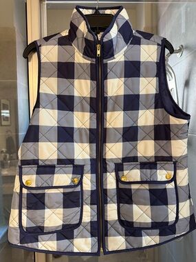 Artisan Ny Navy and White Quilted Buffalo Check Vest